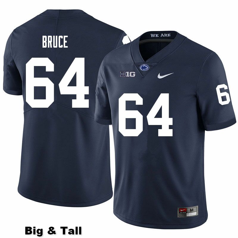 NCAA Nike Men's Penn State Nittany Lions Nate Bruce #64 College Football Authentic Big & Tall Navy Stitched Jersey SUR7398AB